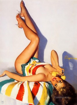 Pin up Painting - Elvgren wish you were near pin up